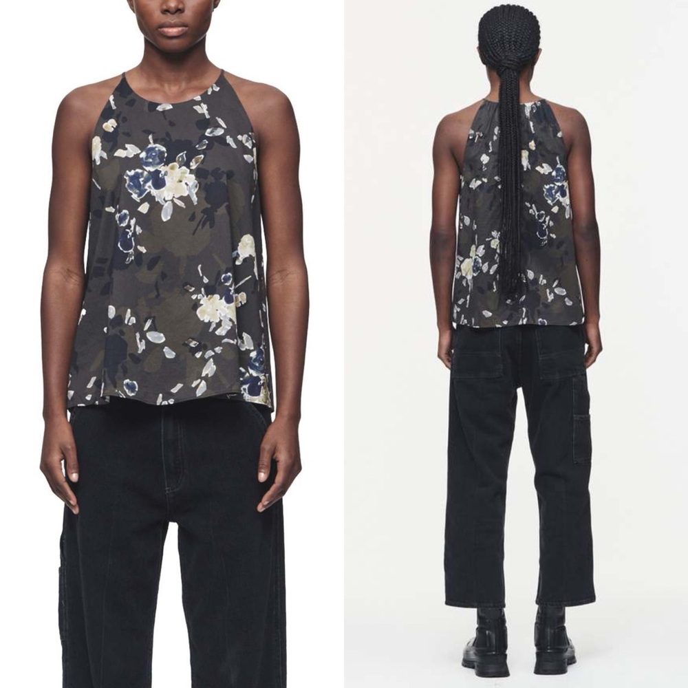 6397 Cut Away Silk Tank